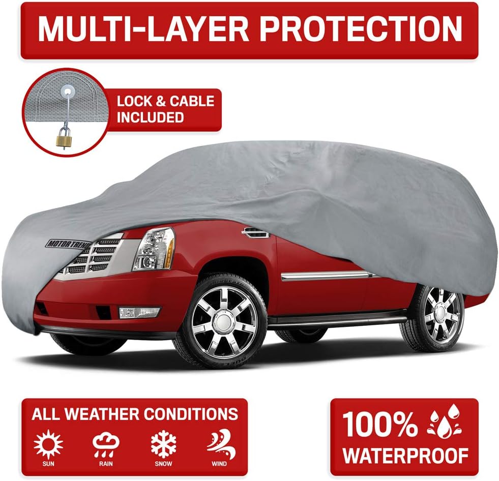 4-Season Waterproof UV Protection Car Cover for Vans SUVs Crossovers P465