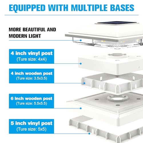 12pack Solar Post Cap Light for 4x4 5x5 6x6 Wooden Vinyl Post I193