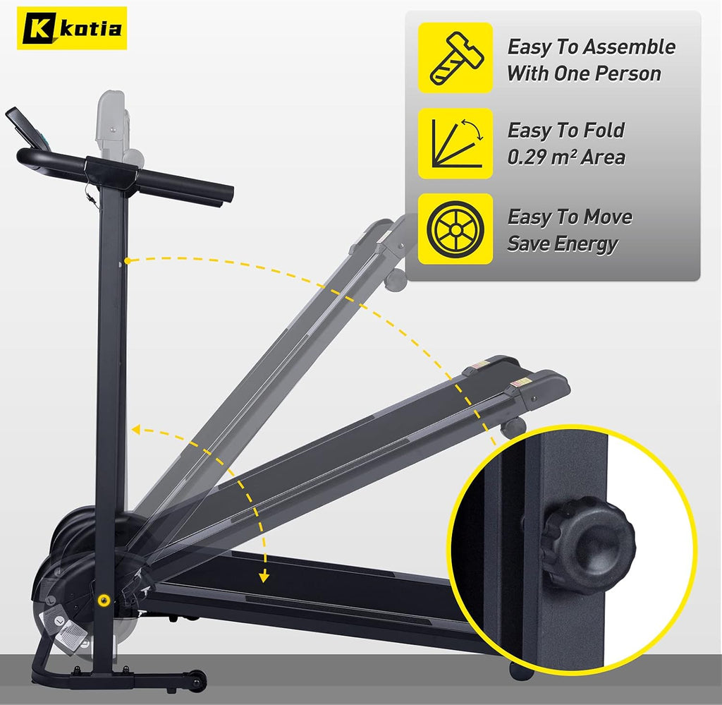 Manual Treadmill Non Electric with 10° Incline Small Foldable F789024