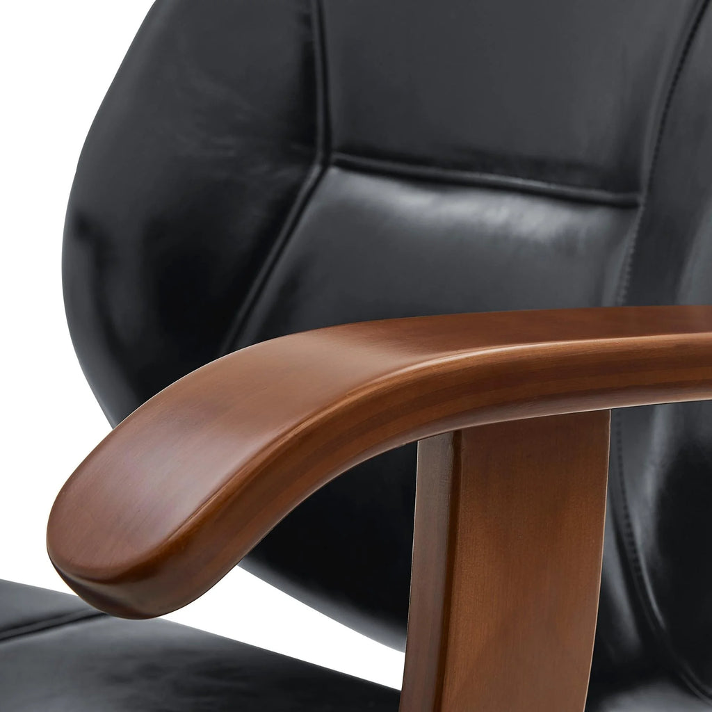 Bamboo Office Chair with Armrest Black C92368