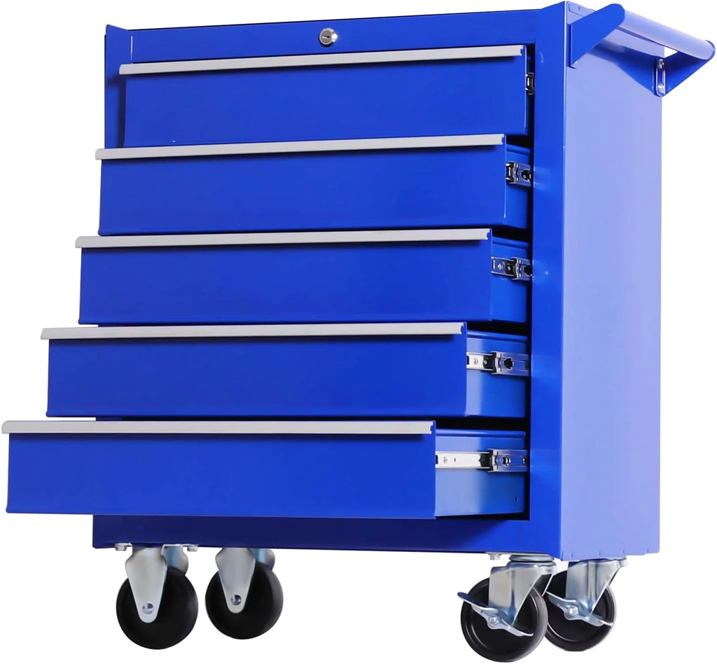 Rolling Tool Chest with 8 Drawers, Red Lockable Storage Cabinet R30096