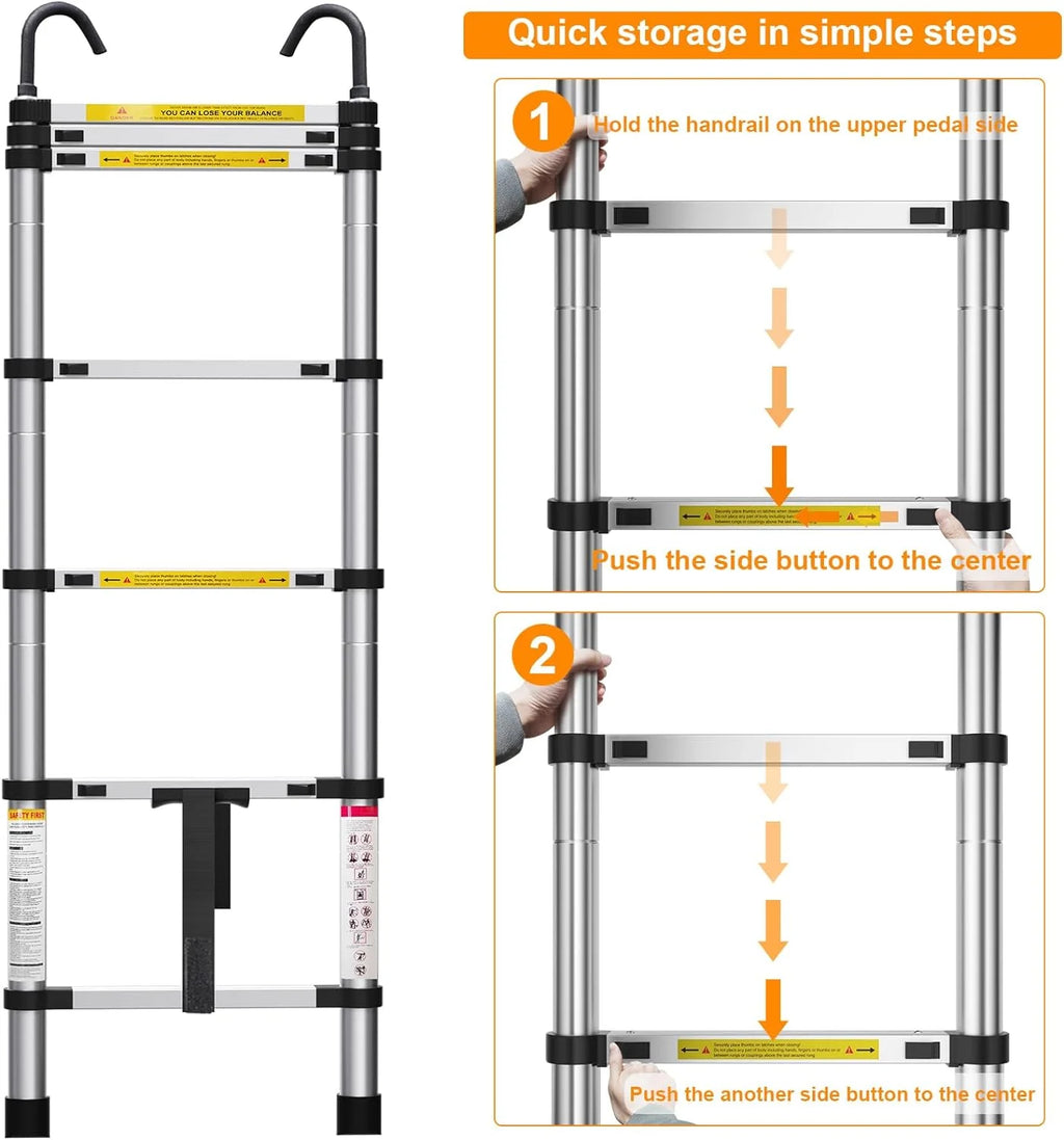6.6ft Aluminum Telescoping Ladder with Hook P227660