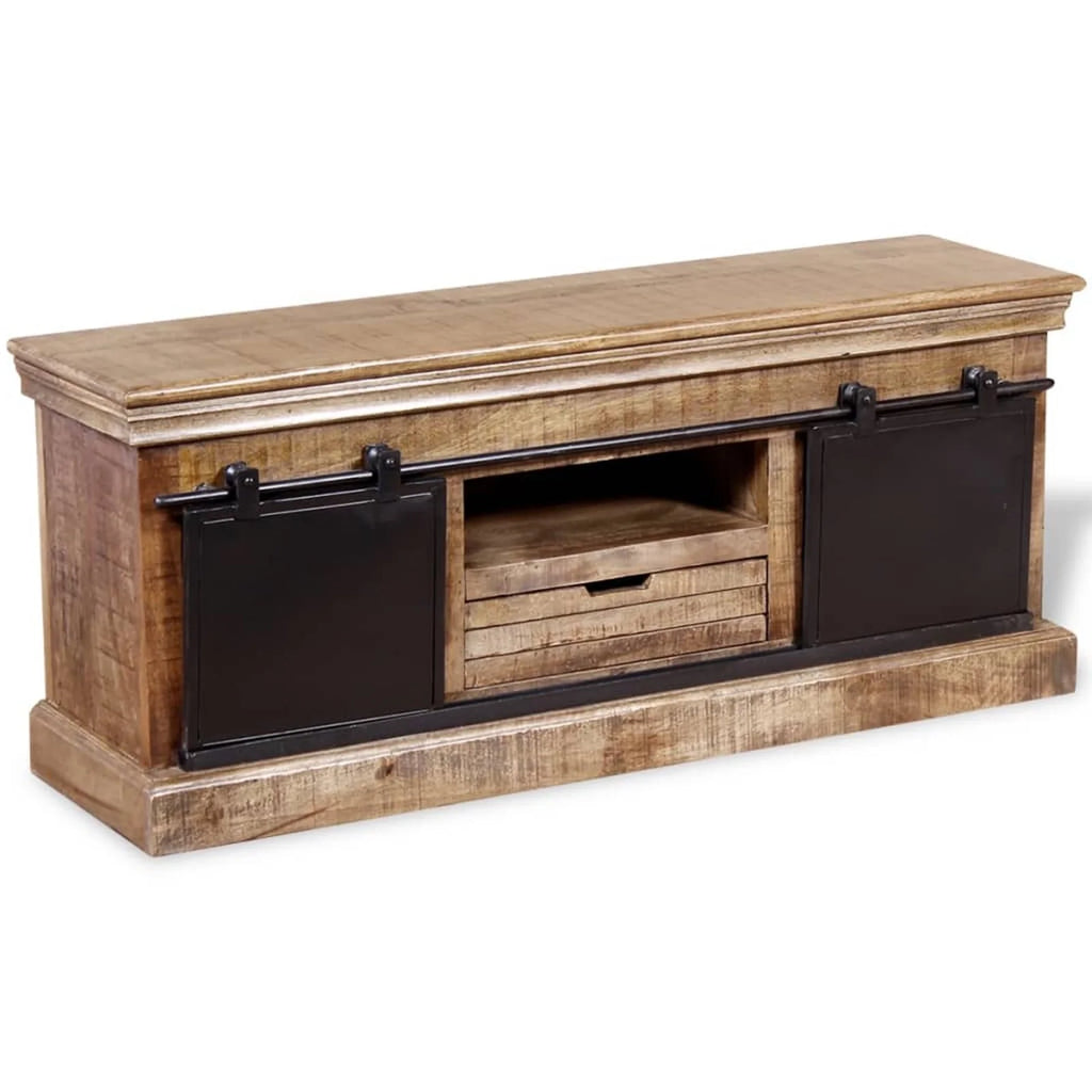 Mango Wood TV Cabinet with 2 Sliding Doors J332178