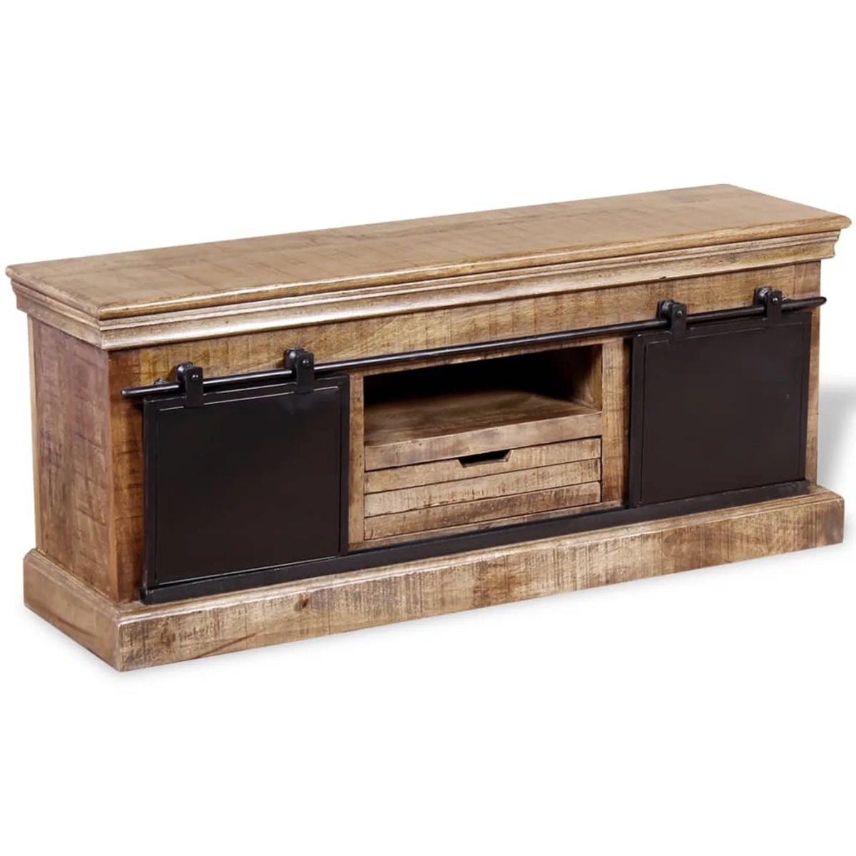 Mango Wood TV Cabinet with 2 Sliding Doors J332178