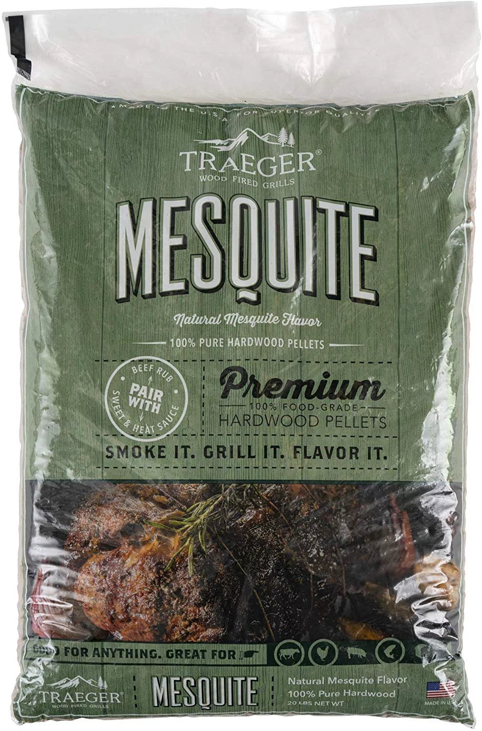 Mesquite All-Natural Hardwood Pellets 20 lb Bag F216897