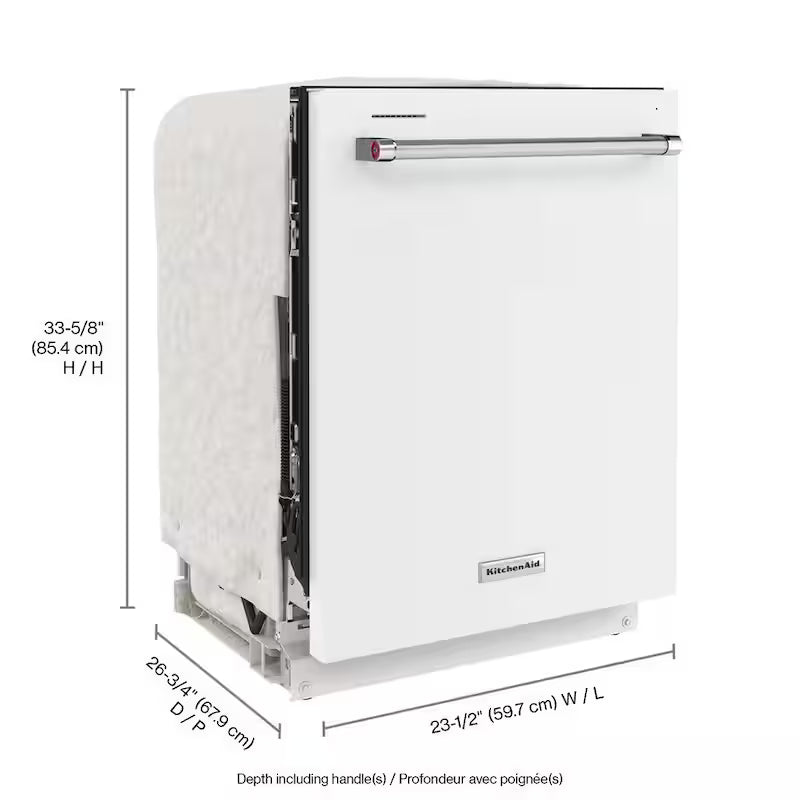 White Built-In Dishwasher with Stainless Steel Tub T64261