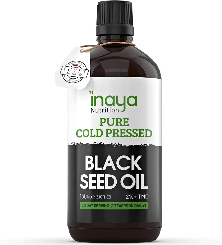 Black Seed Oil Cold-Pressed 2% Thymoquinone 30 Servings Glass Bottle I797