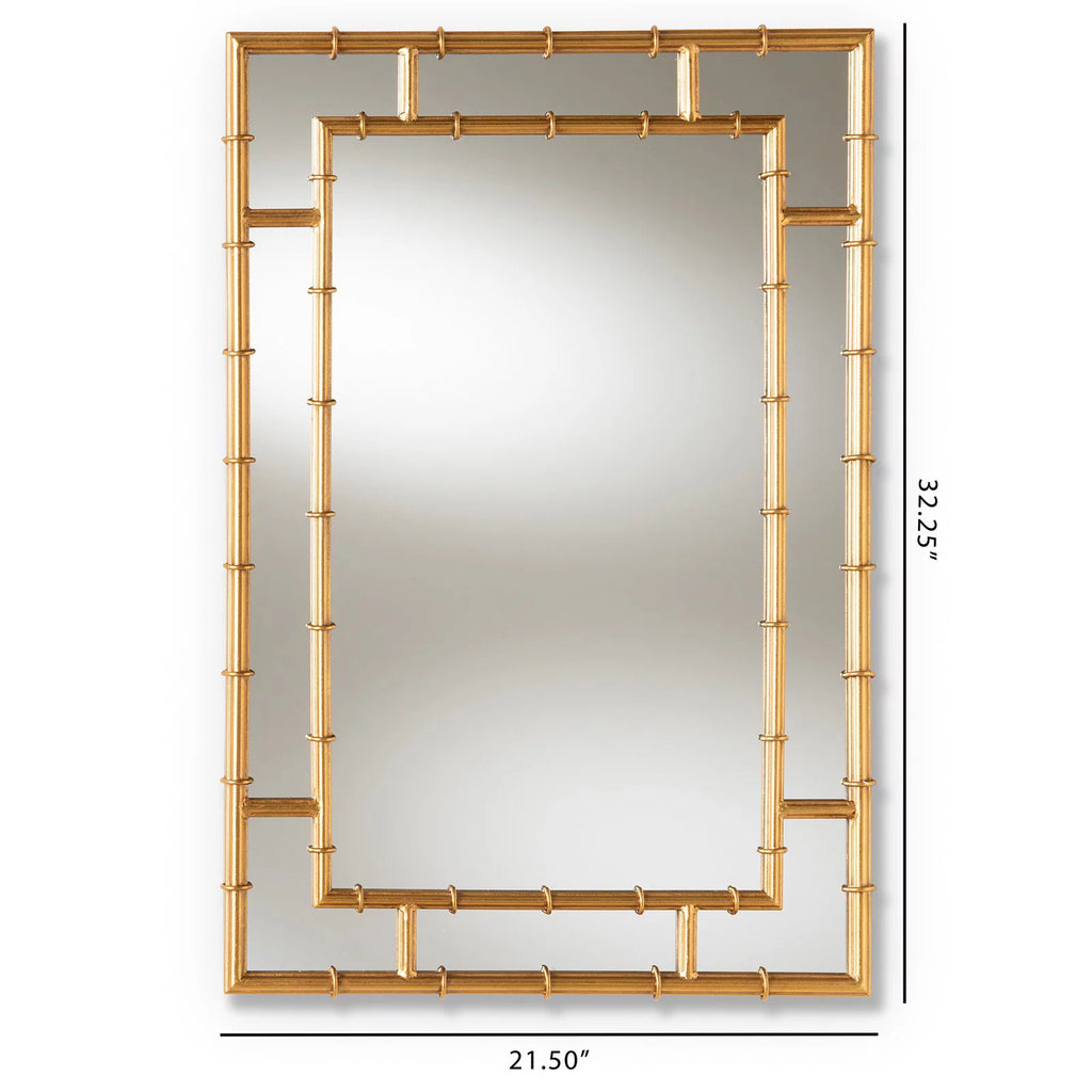 Gold Finished Bamboo Accent Wall Mirror W5753