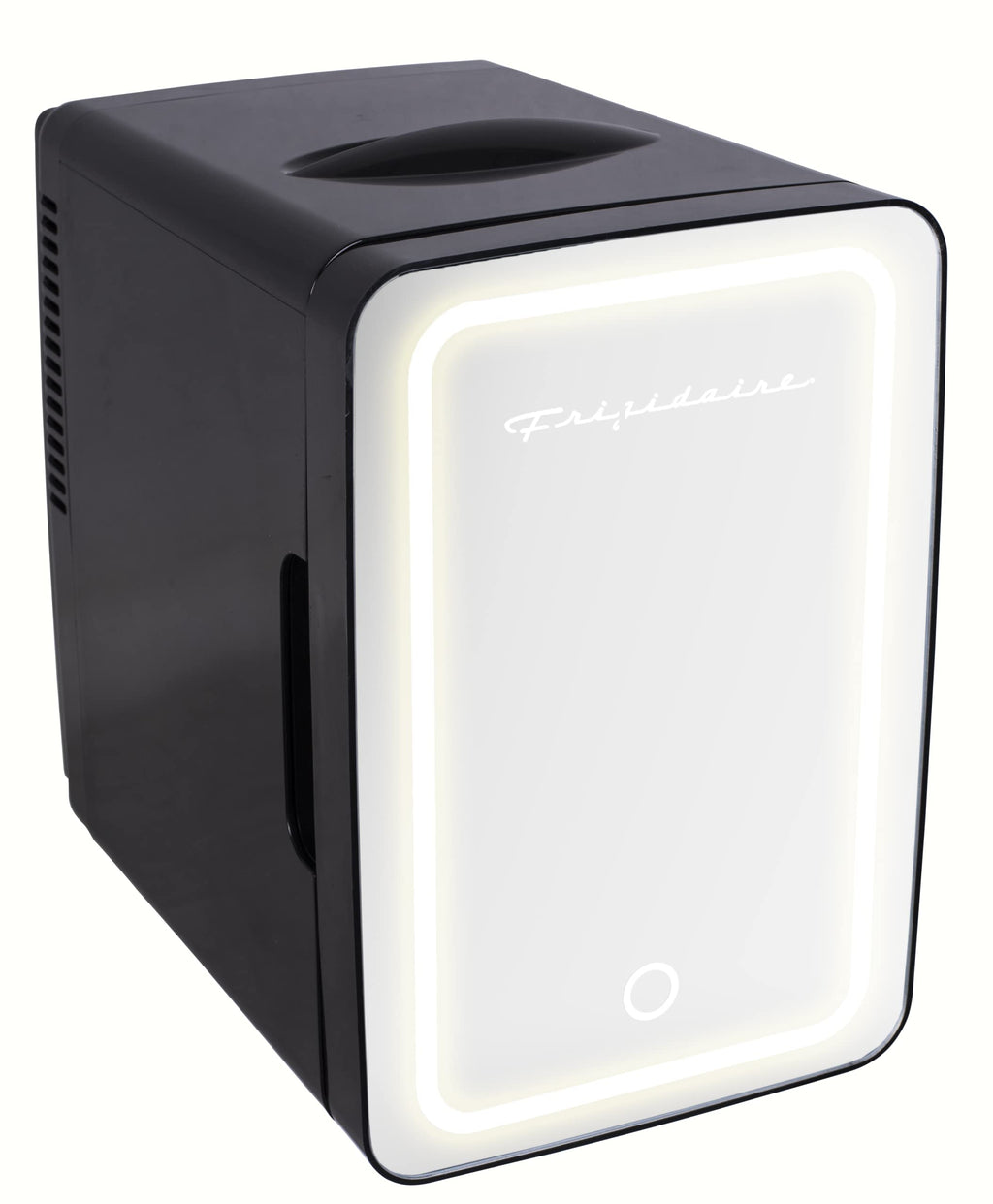 Mini Portable Lighted Mirror Fridge Cooler, 6.5L Capacity, Black Q943367