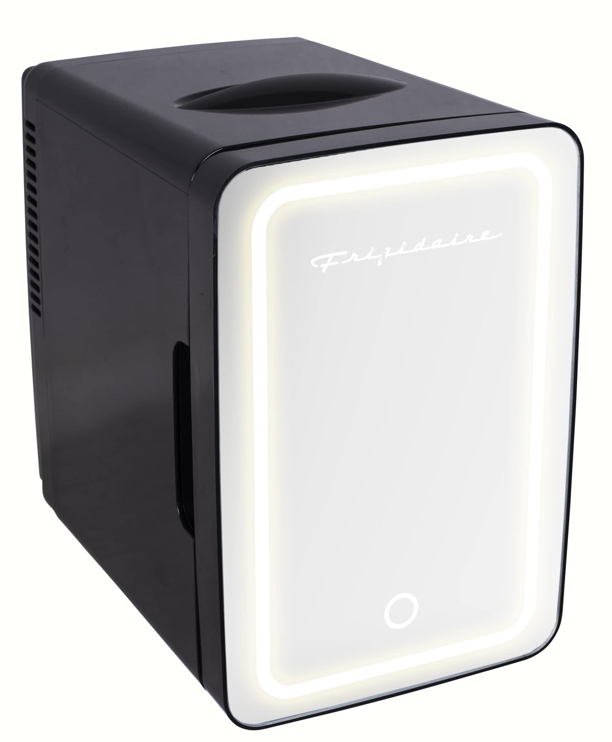 Mini Portable Lighted Mirror Fridge Cooler, 6.5L Capacity, Black Q943367
