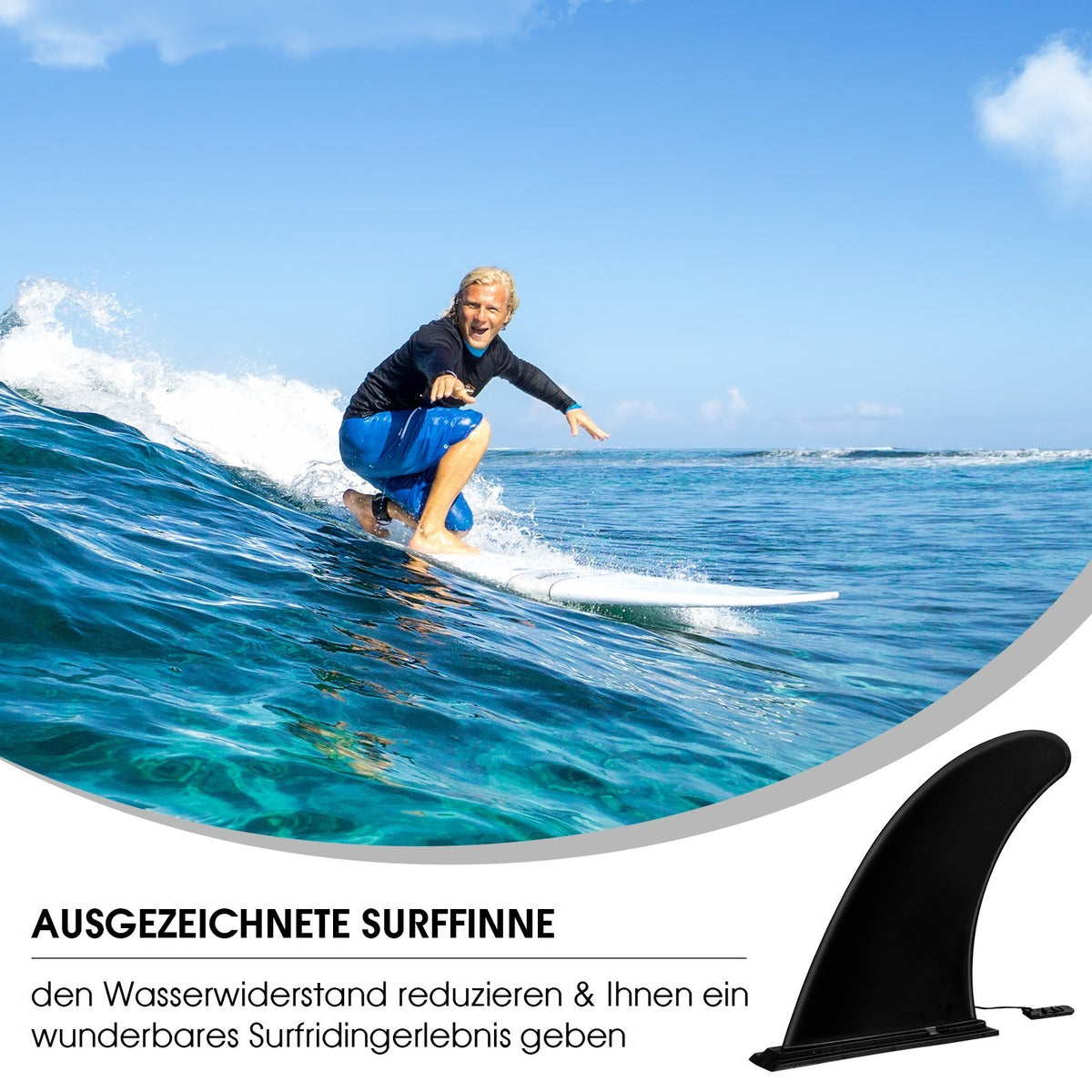Detachable Single Fin for Longboard and Paddleboard T11907