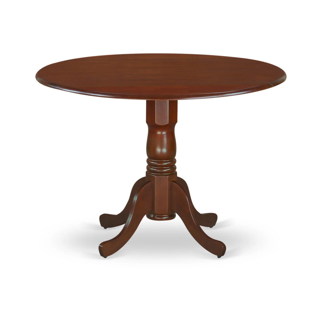 Mahogany Dining Set with Ladder Back Fabric Chairs T414540