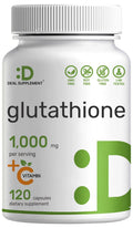 Glutathione Supplement 1,000mg Per Serving, 98% Purity, Vitamin C 500mg, 120 Capsules V4796
