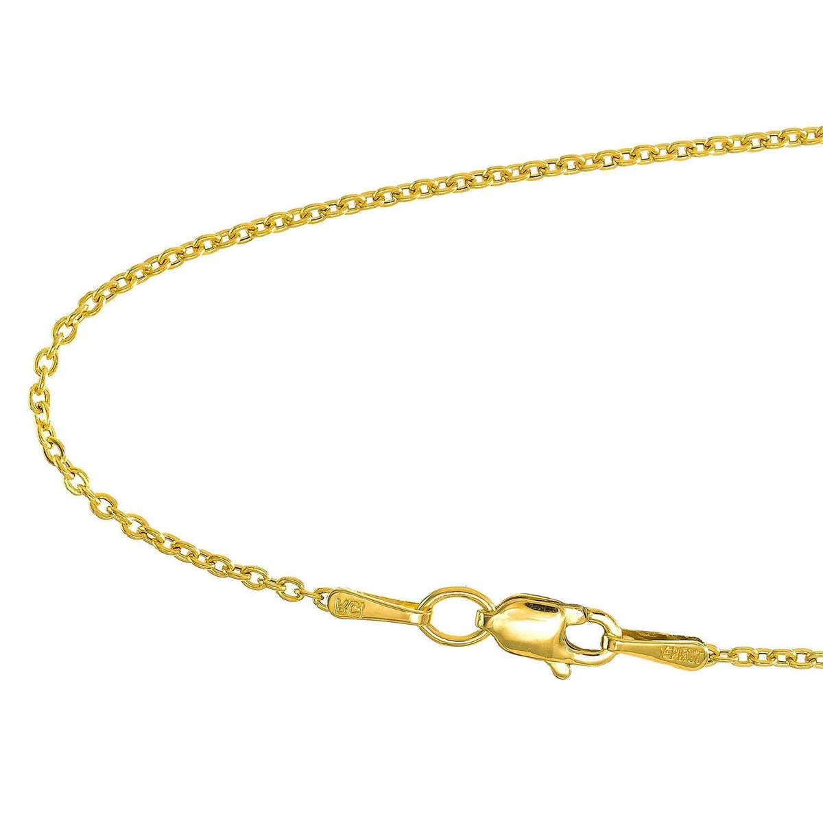 14k Yellow Gold 1.5 mm Chain Necklace, Lobster Claw Clasp - 16 Inches, 1.3gr. R346878