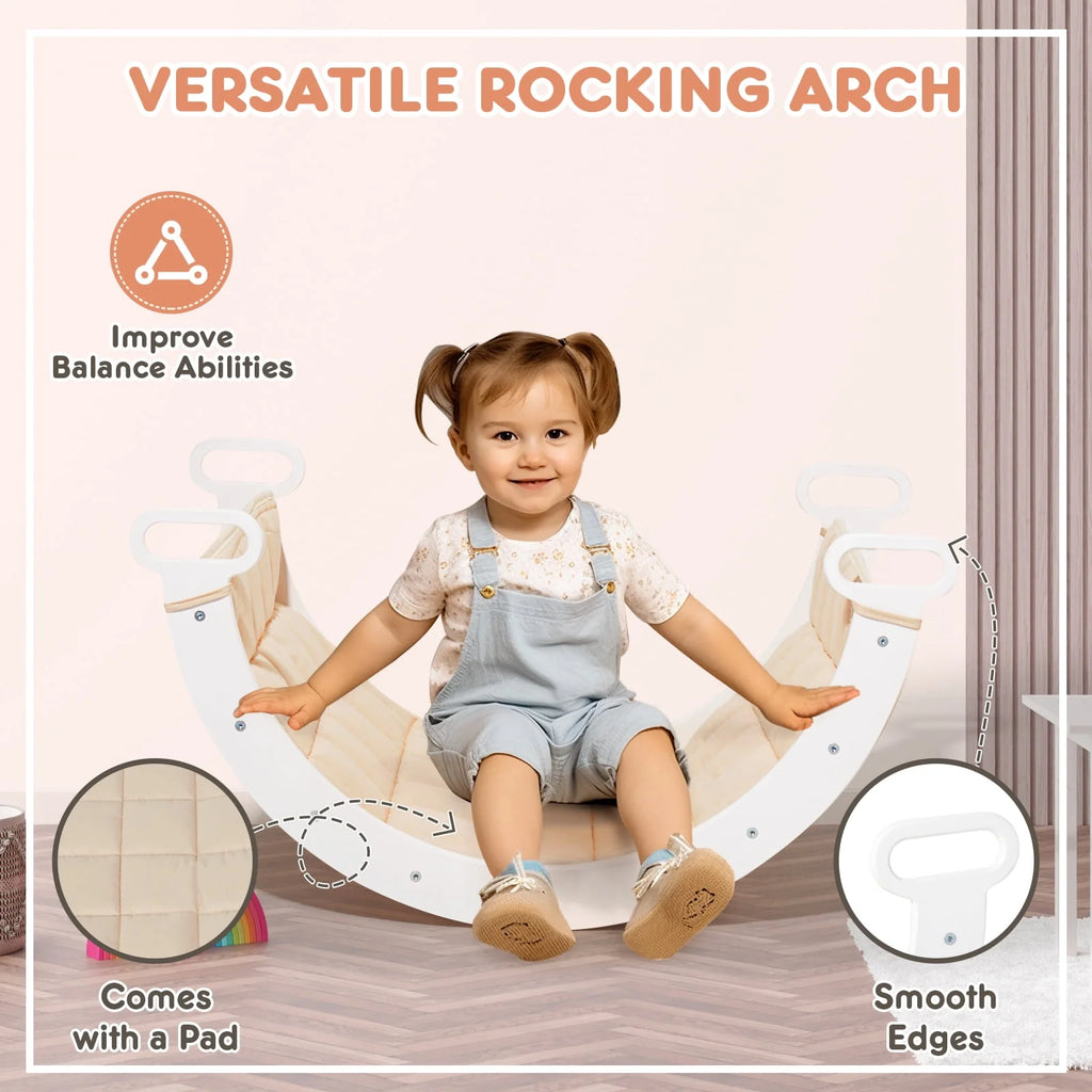 Foldable Wooden Climbing Triangle Arch with Ramp and Slide G372211