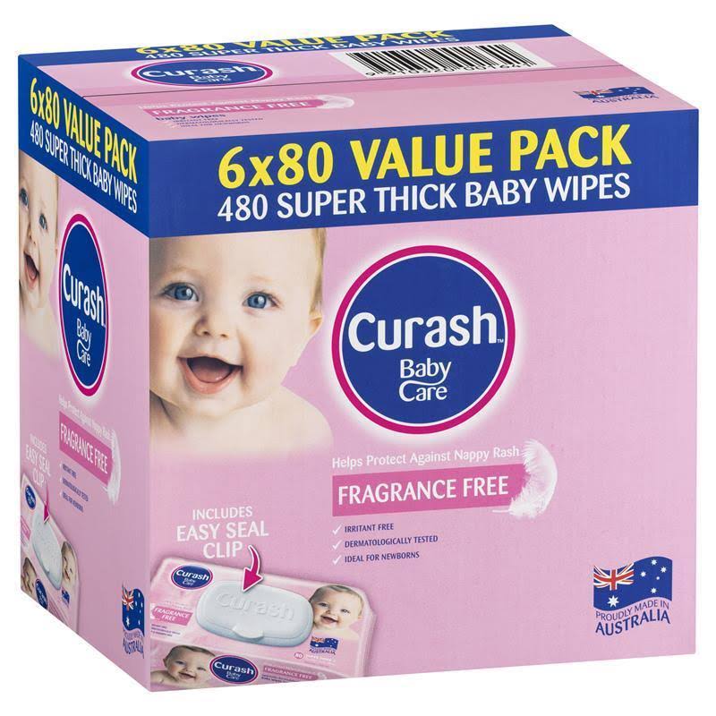 Fragrance Free Baby Wipes 6 x 80 I406542
