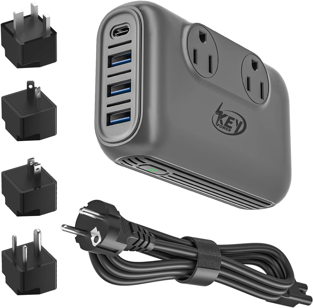 230-Watt Step Down Voltage Converter with Type C Port 18W & International Travel Adapter, Pack of 2 A56424