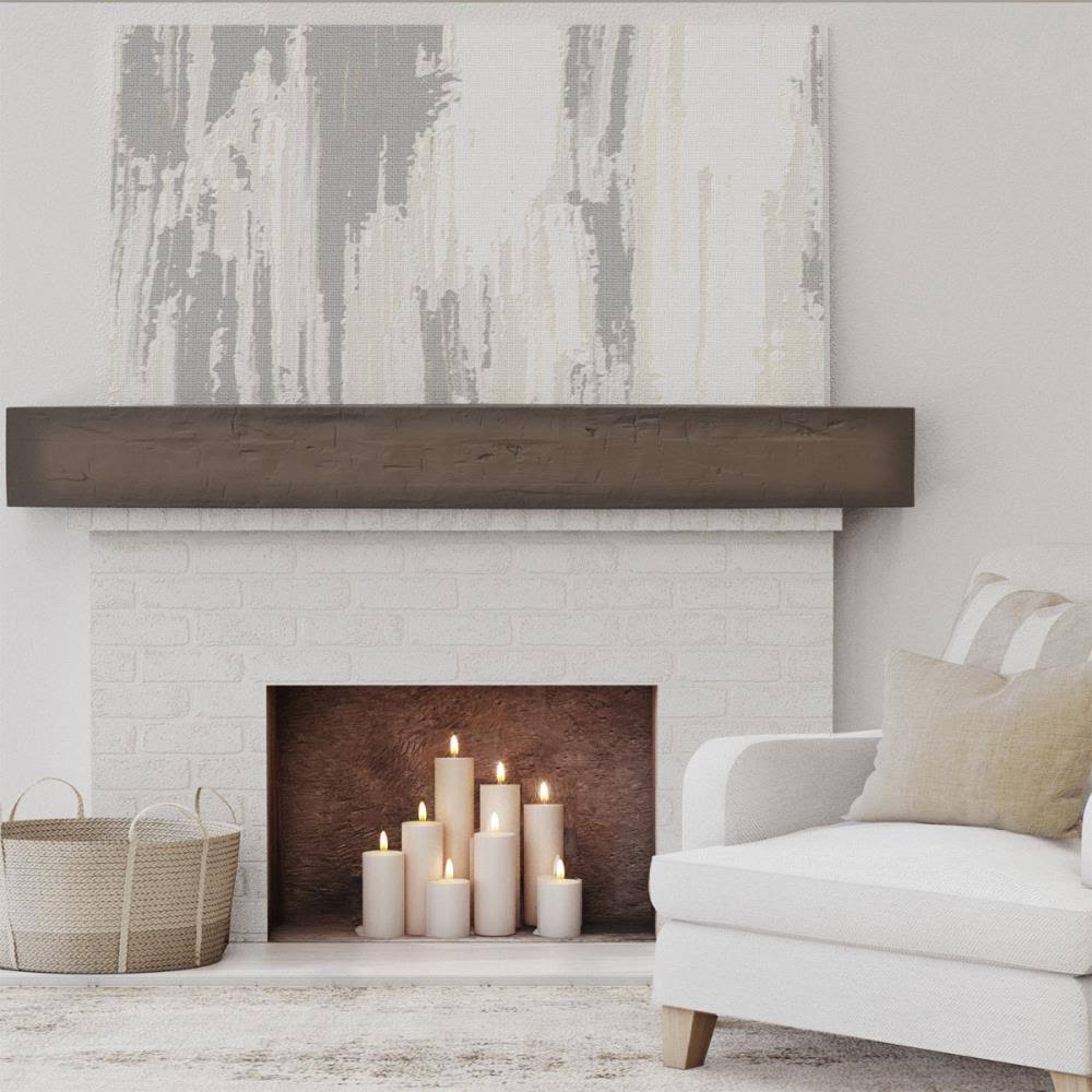 Natural Mahogany Faux Wood Fireplace Mantel N767489