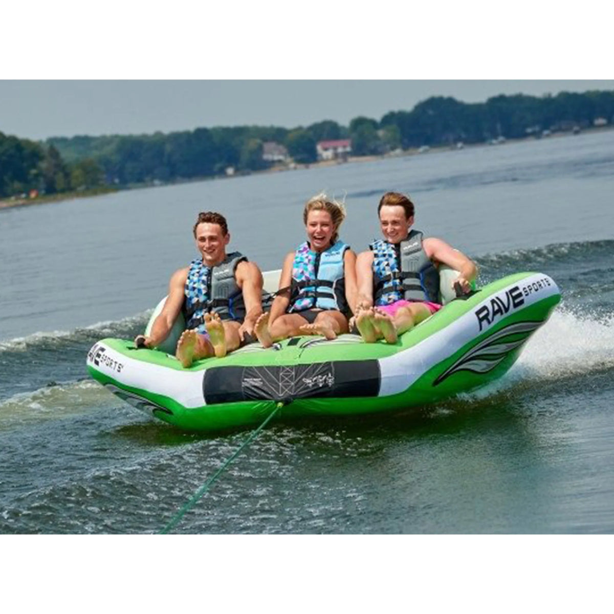 Inflatable Towable Water Tube Raft, Green R9206