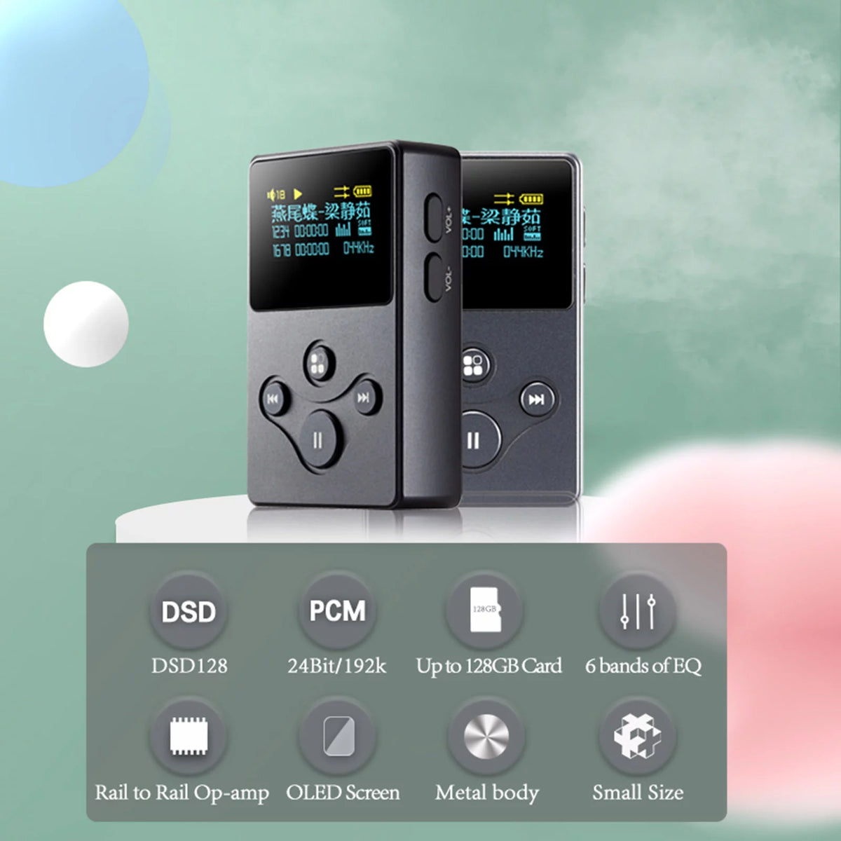 HiFi Player with Lossless Playback, TF Card Reading to 128GB J1206