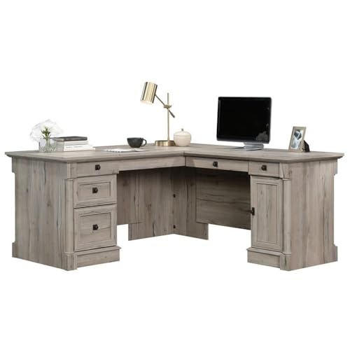 L-Shape Executive Desk with Drawers and File Drawer K372