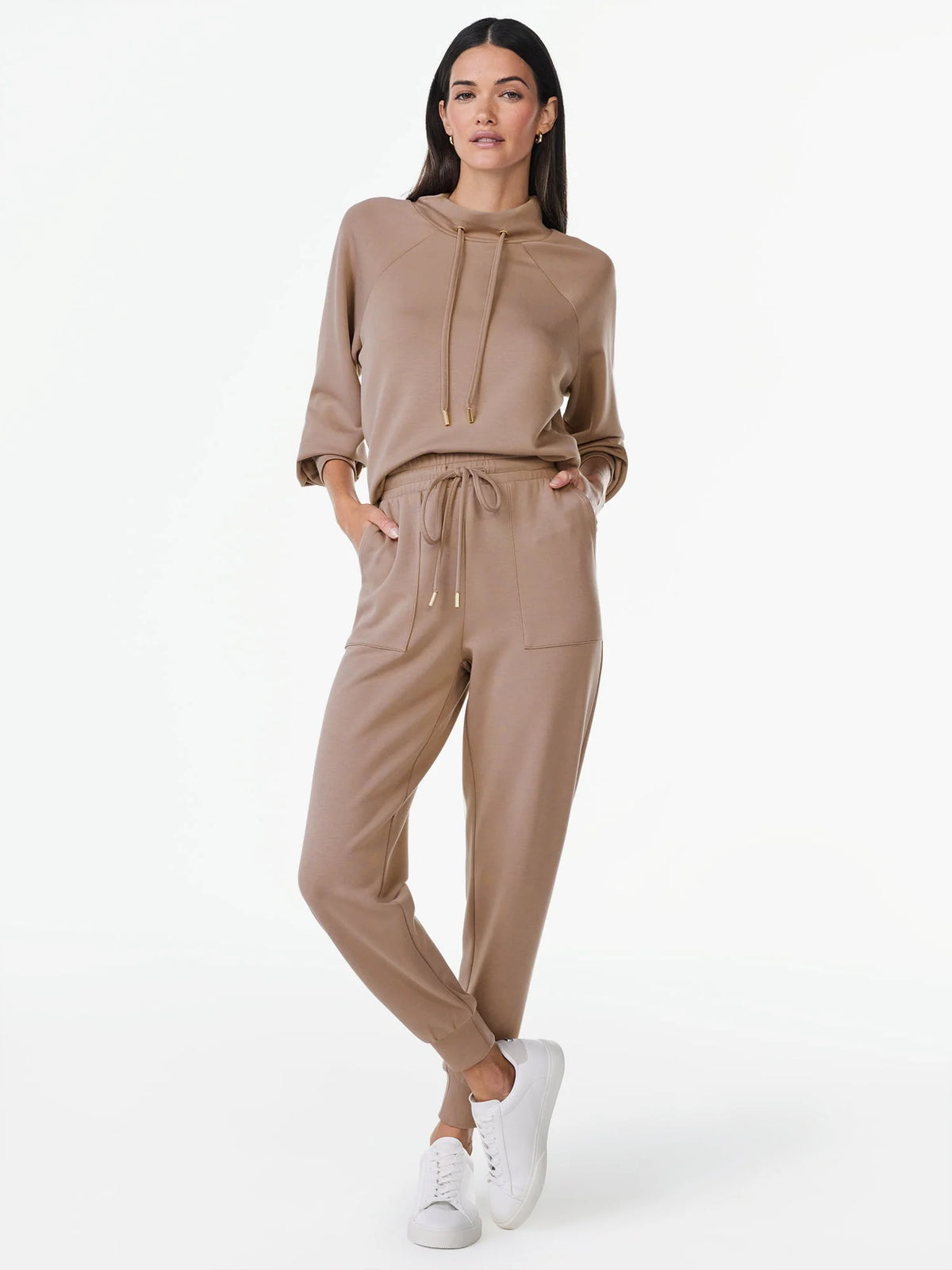 Women's Scuba Knit Funnel Neck Sweatshirt Q790
