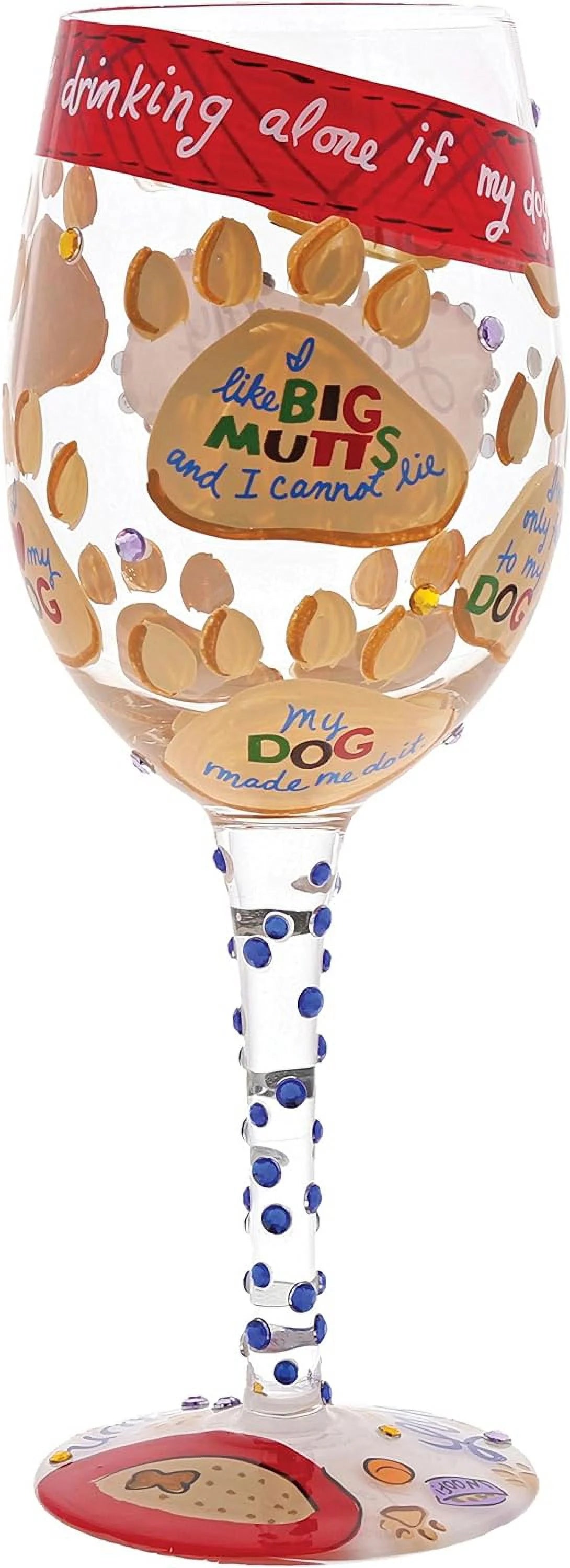 Hand-Painted Artisan Wine Glass 15 Oz Z40296
