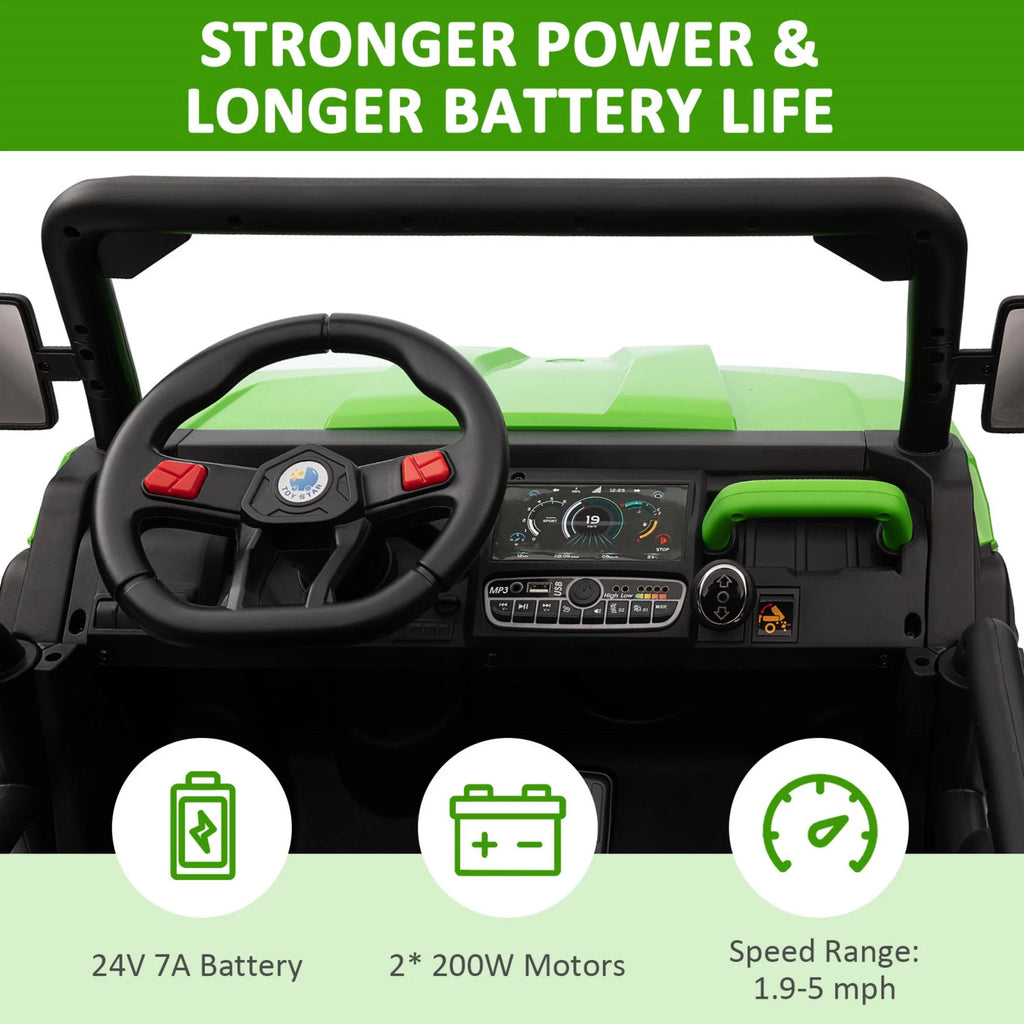 Green 2-Seater Ride on Dump Truck with Remote Control B988578