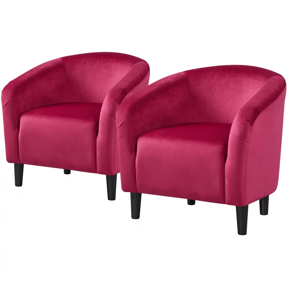 Ivory Velvet Tub Chair Set of 2 R8697