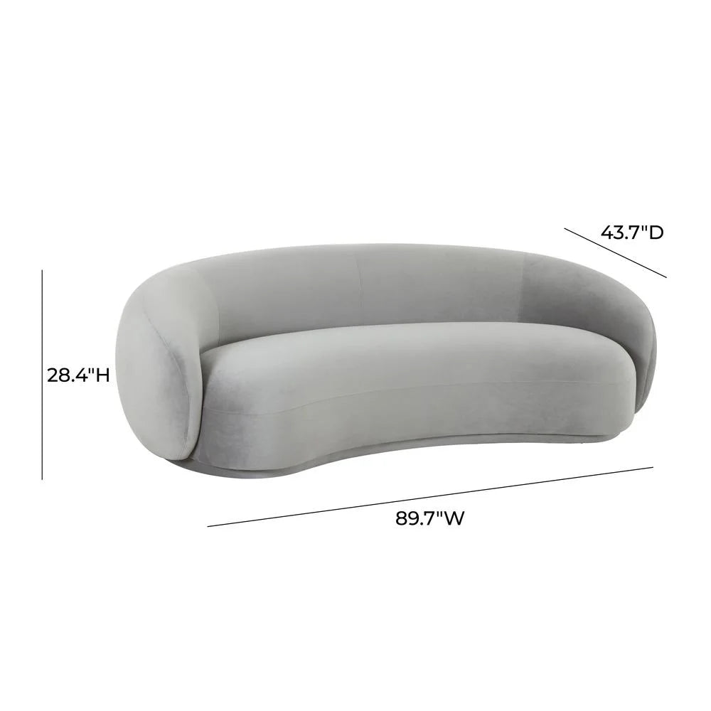 Light Grey Velvet Sofa H3979