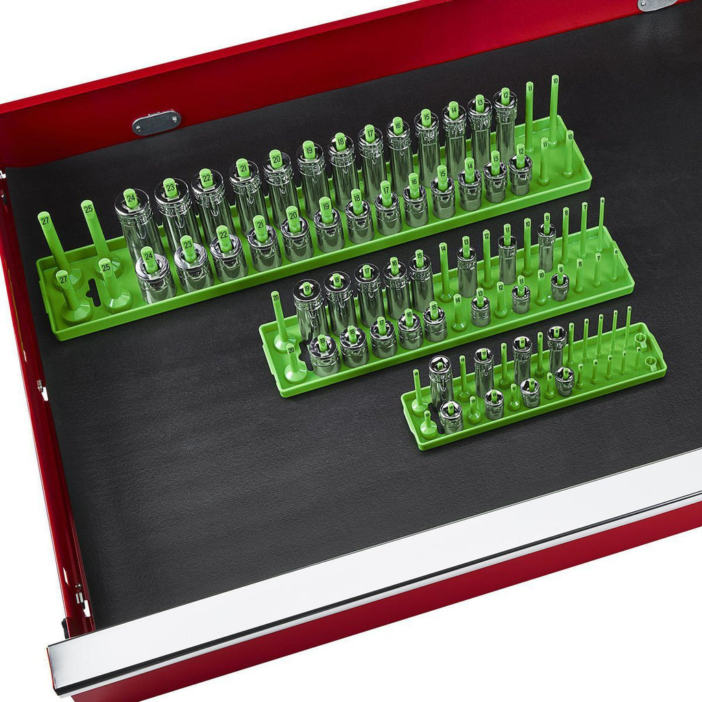 3 Piece Green Metric Socket Tray N8665