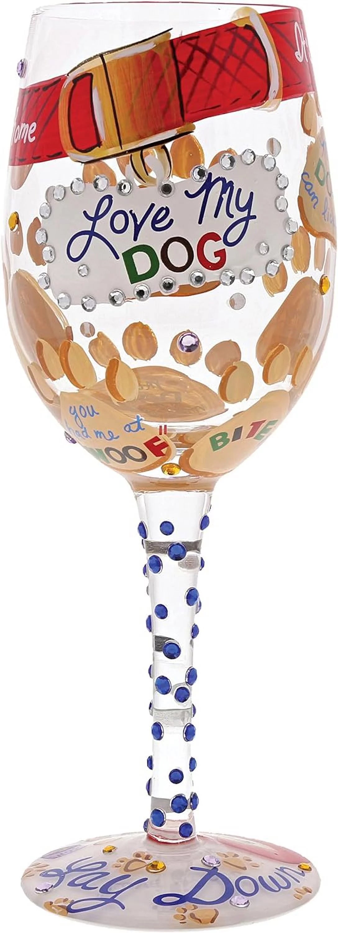 Hand-Painted Artisan Wine Glass 15 Oz Z40296