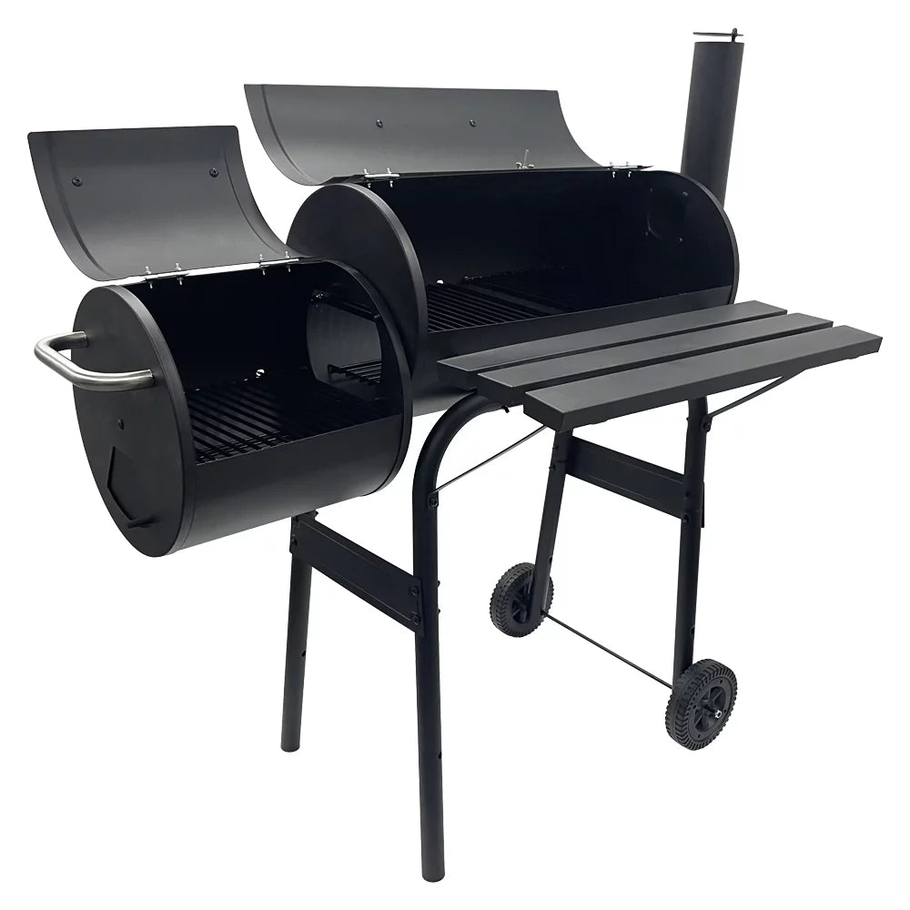 30" BBQ Charcoal Grill Offset Smoker with Cover I165