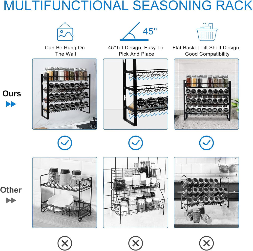 4 Tier Spice Rack with Hooks I59801