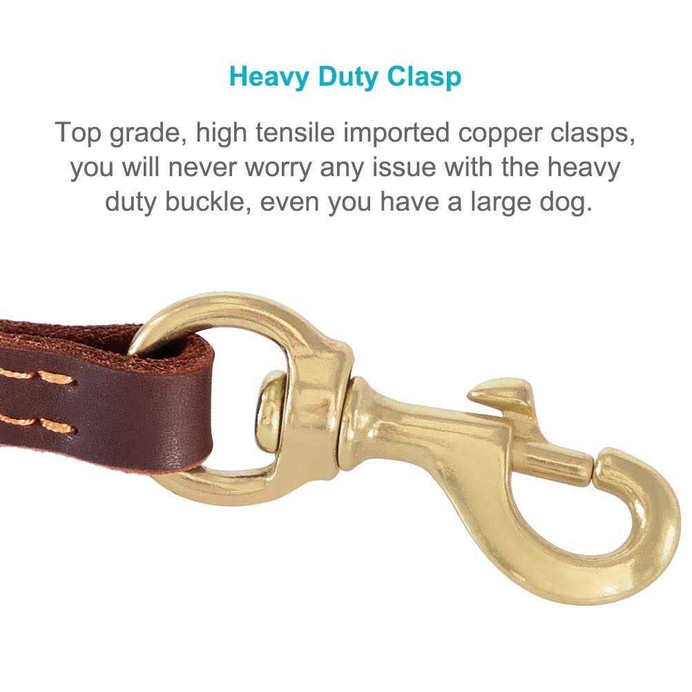 Leather 6 Foot Braided Dog Leash O4278