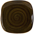 Brown Walnut Square Plate I7150