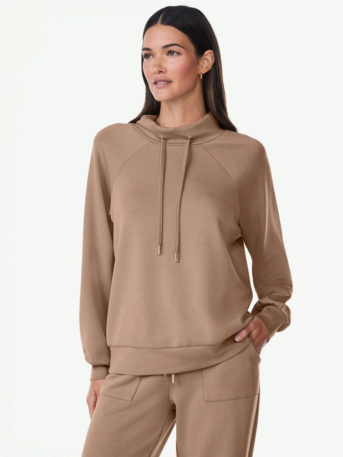 Women's Scuba Knit Funnel Neck Sweatshirt Q790