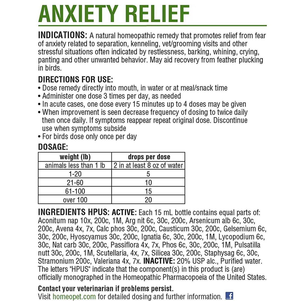 Pet Anxiety Relief N87915