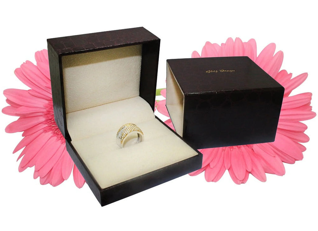 14K White Gold Black Diamond Wedding Ring Set I8306