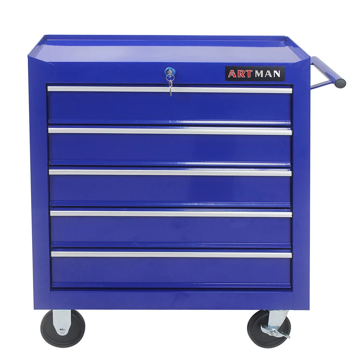 Rolling Tool Chest with 8 Drawers, Red Lockable Storage Cabinet R30096