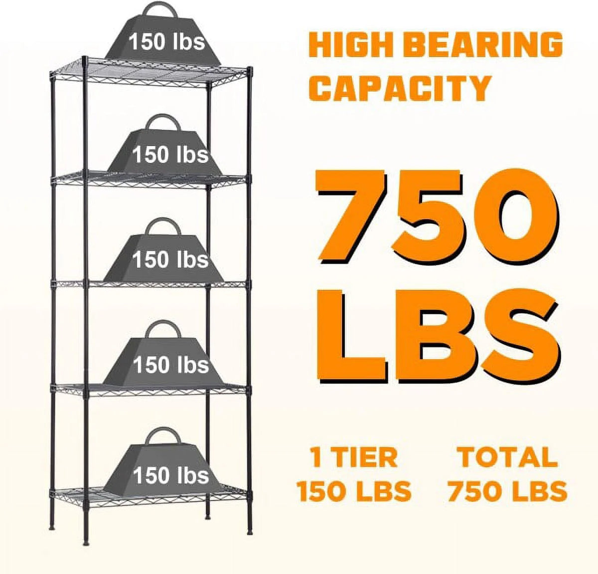 5 Tier Wire Shelf Unit H46461