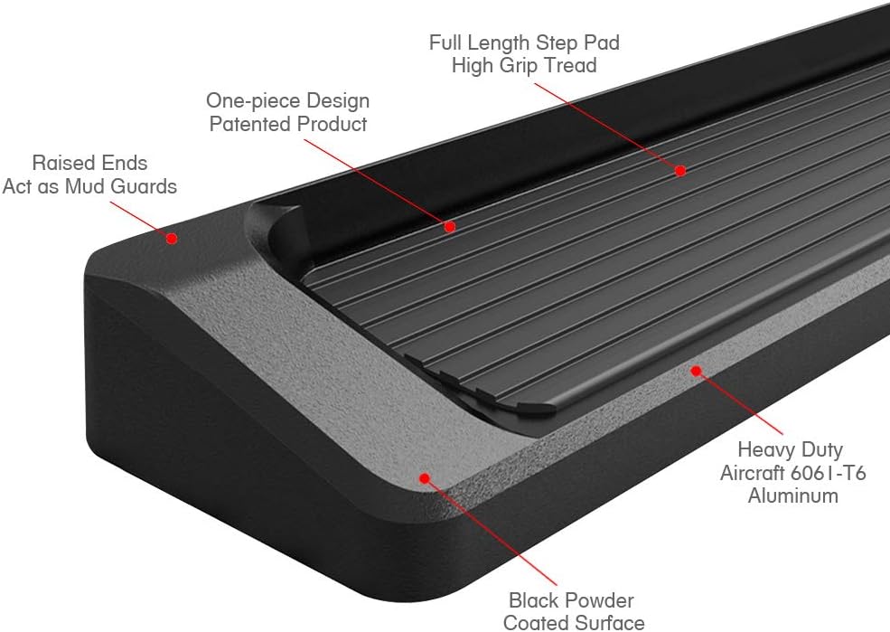 Black Running Boards for Toyota Tundra CrewMax Cab K9873
