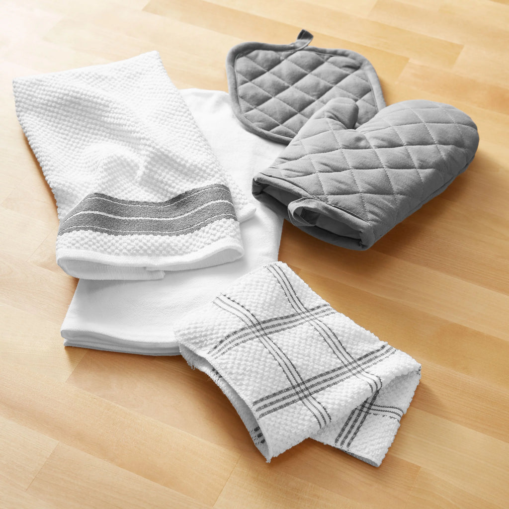 20 Piece Terry Kitchen Towel Dish Cloth Oven Mitt Pot Holder Set K384