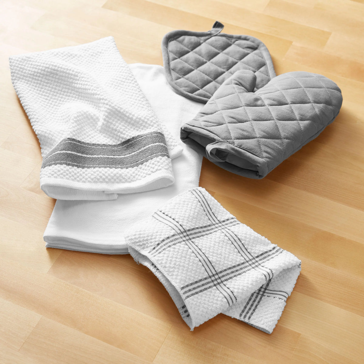 20 Piece Terry Kitchen Towel Dish Cloth Oven Mitt Pot Holder Set K384