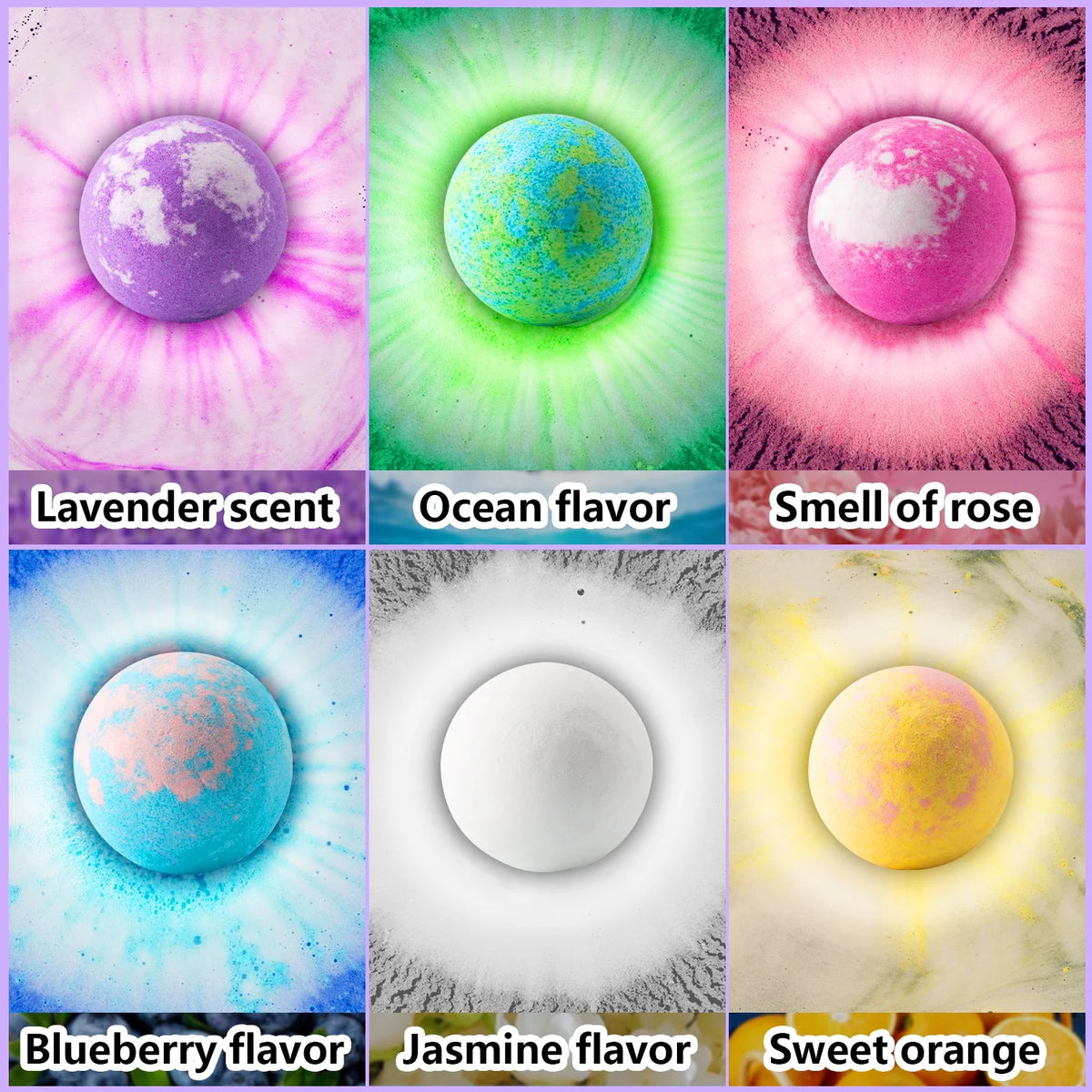6 Large Organic Bath Bombs with Bracelets Toys for Kids K836