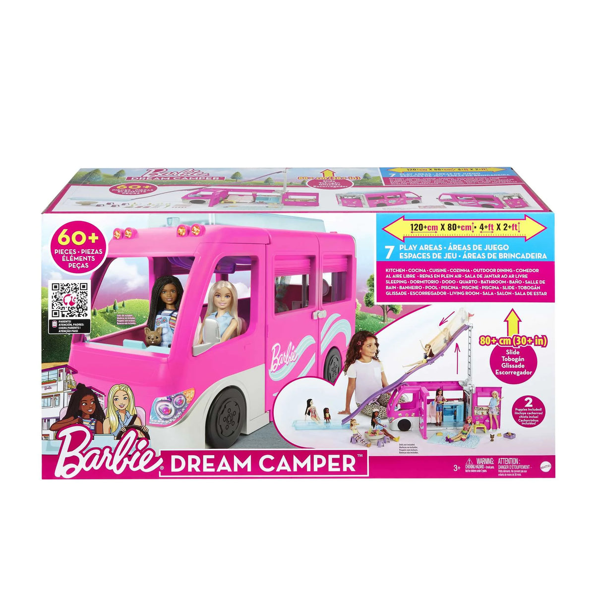 Barbie Doll DreamCamper Van Playset with Pets, Pool, Slide & Accessories Z62754