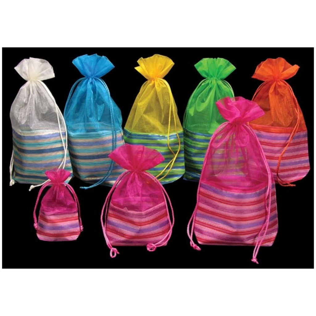 24 Yellow and Green Large Gift Bag 11x22 U15202