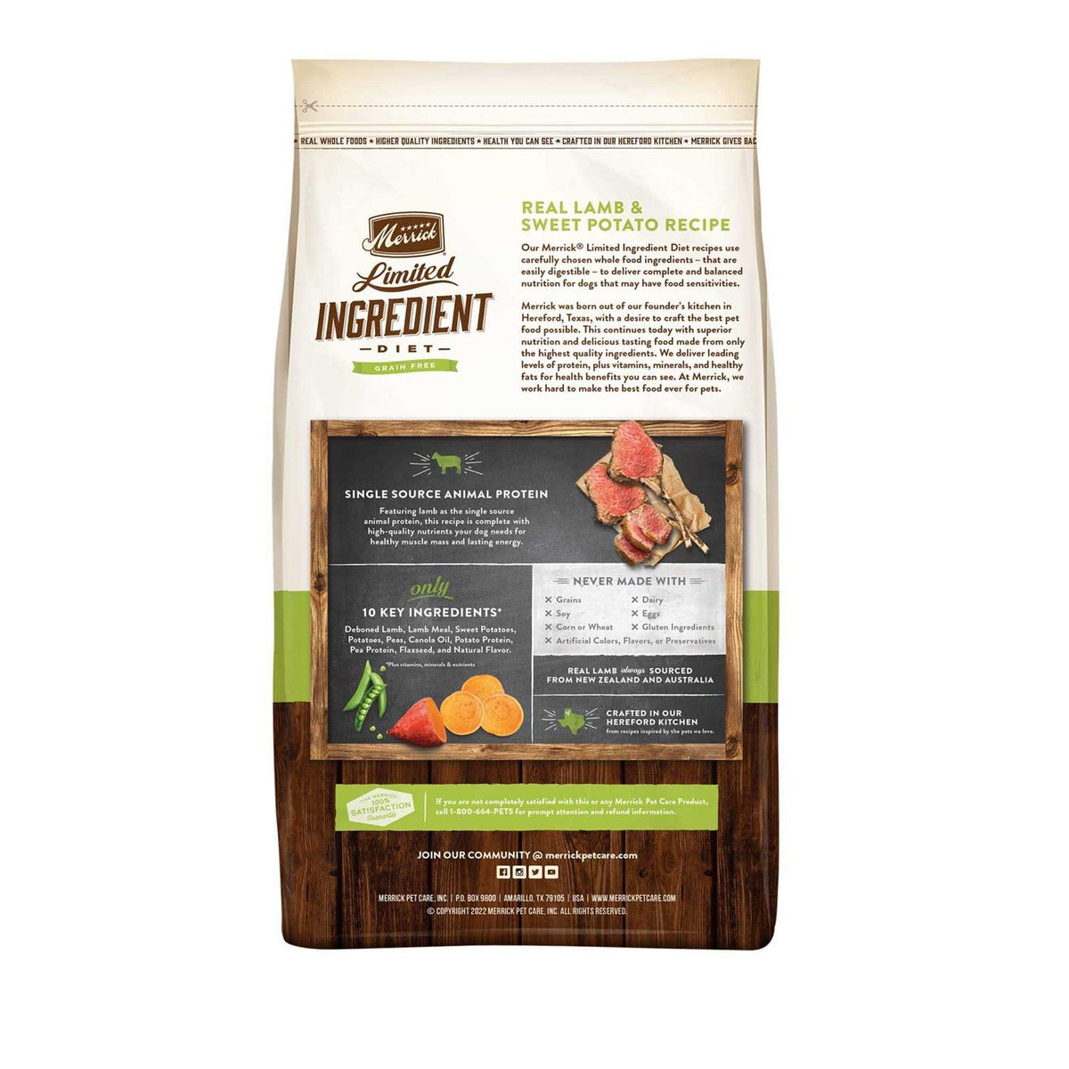 Grain Free Lamb Sweet Potato Recipe Dry Dog Food T55094