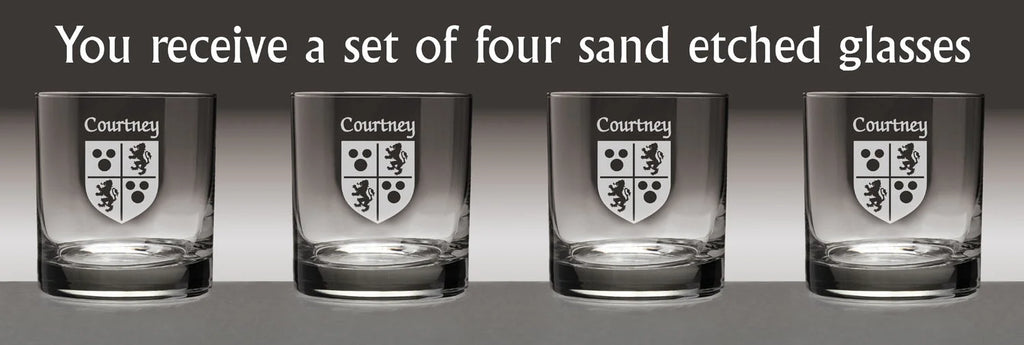 Set of 4 Etched Tumbler Glasses C120