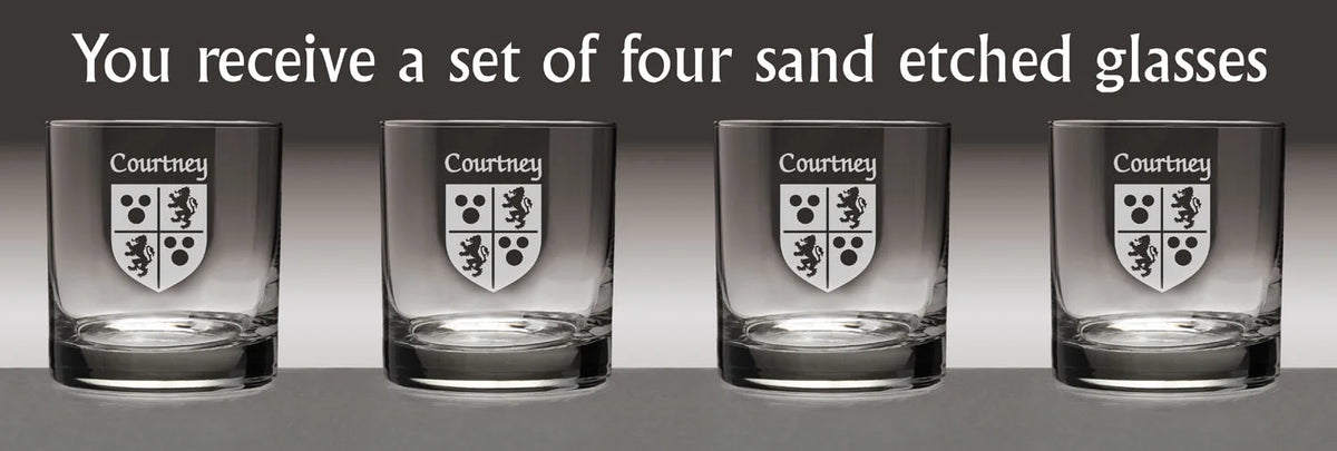 Set of 4 Etched Tumbler Glasses C120